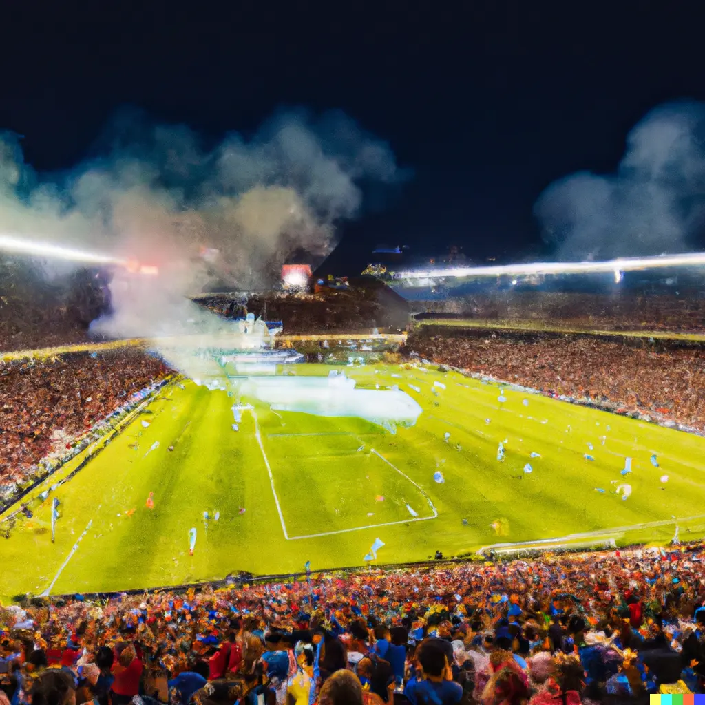 Estadio con fanáticos en la final de la Champions League